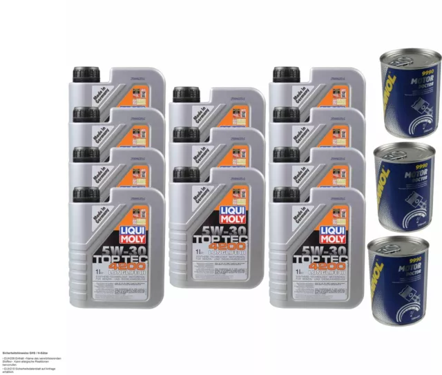 11L aceite motor Liqui Moly Top Tec 4200 5W-30 3xMotor