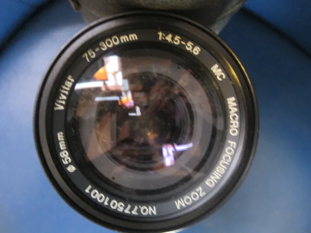 Vivitar MC MACRO FOCUSING ZOOM 75-300mm 1:4.5-5.6 No. 77501001 Camera Lens with