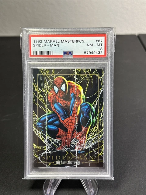 1992 Marvel Masterpieces Spider-Man #87 PSA 8 NM-MT MCU Spider-Verse Joe Jusko