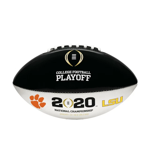 2020 NCAA CFP OFFICIAL SIZE AUTOGRAPH SIGNATURE DUELING FOOTBALL  LSU vs Clemson