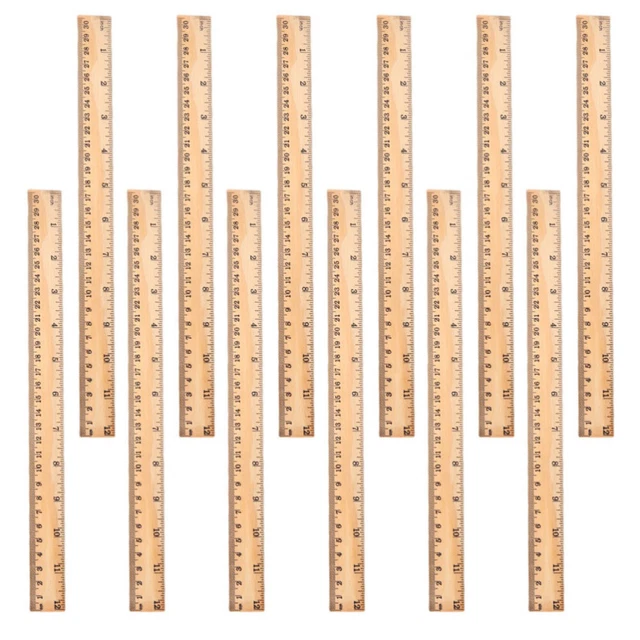 12PCS MATH GEOMETRY tool vintage wooden rulers Ruler Wooden Ruler 12
