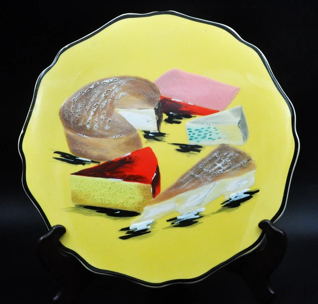 Plat Et Plateau à Fromage En Grès Peint - Artisanal Vintage - Collector