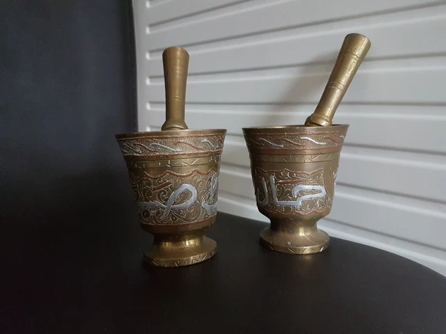 Lot De 4 Mortiers Et Pilons Anciens En Céramique - Collection GVD (occasion)