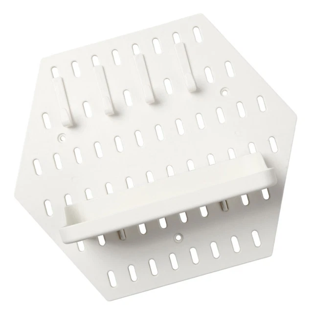 Hanging Holder Storage Rack White Pegboard White Hanging Shelves Wall-mounted