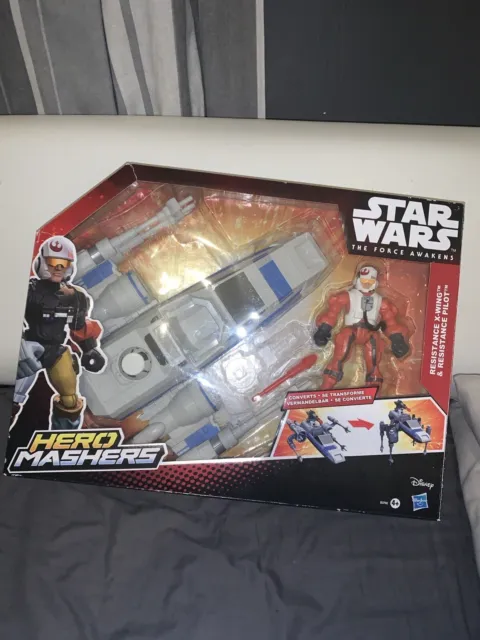 Hasbro Star Wars Force Awakens Hero Mashers Resistance X-Wing and Pilot