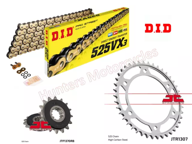 Honda CBR600 F4i DID Gold XRing Chain and JT Quiet Sprocket Kit Set (02 to 07)