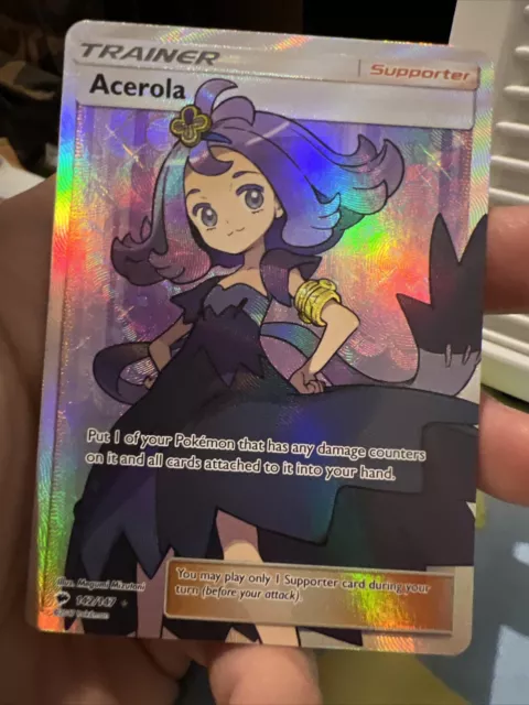 Acerola Full Art 142/147 Near Mint Sun & Moon Burning Shadows Pokemon Card Holo