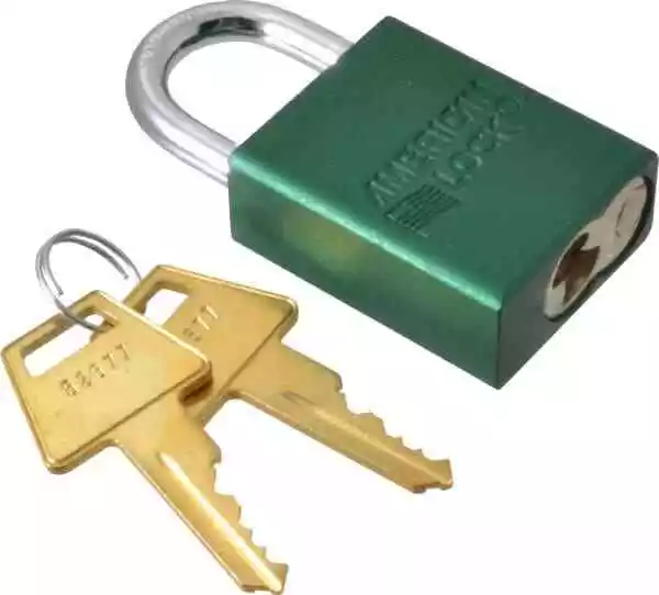 American Lock Keyed Different Lockout Padlock 1" Shackle Clearance, 1/4" Shac...