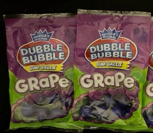 NEW- DUBBLE BUBBLE “GRAPE Gum Balls Loose Candy - 2 BAGS GUMBALLS