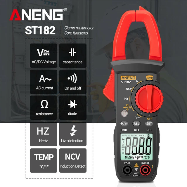 Digital LCD Clamp Meter AC Current Voltage Multimeter Temp Volt Amp Tester X5A1