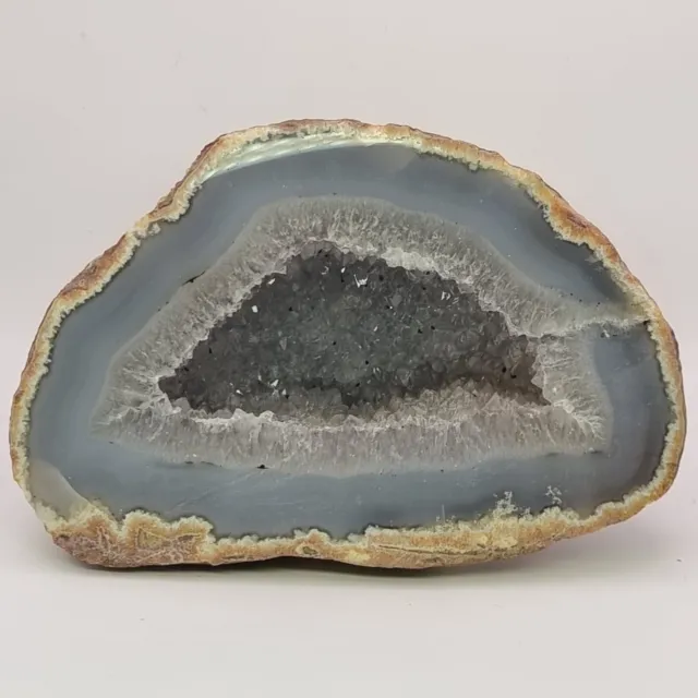 Große Achat Geode Druse, Glatt Geschnitten 145*97*54mm, 839g Sammlung Quarz