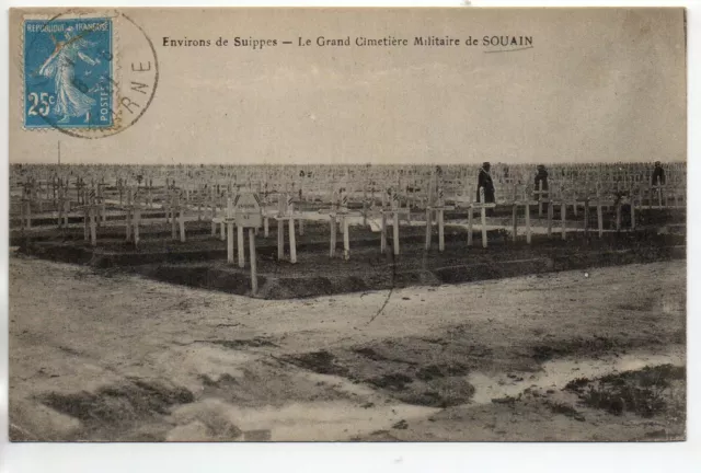 SOUAIN - Marne - CPA 51 - vue sur le grand cimetiere militaire