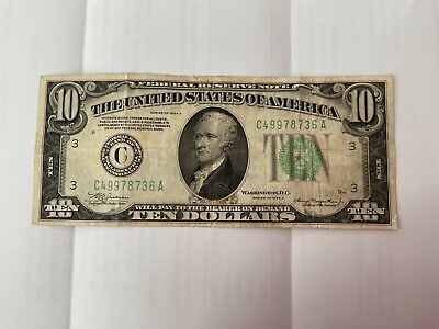 Federal reserve note SERIES OF 1934 - A Ten Dollar Bill $10 