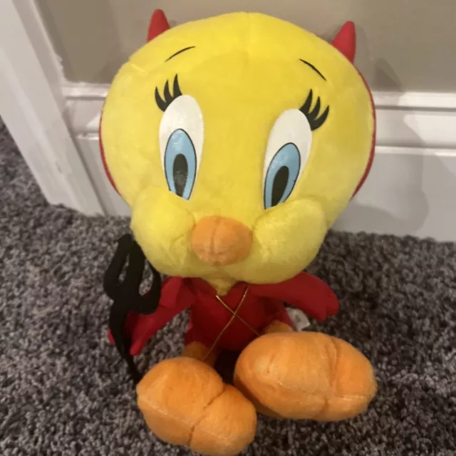 Tweety Bird Devil Costume Red Cape Looney Tunes Plush Stuffed Animal Toy 9" Fork