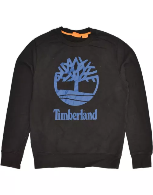 TIMBERLAND Mens Graphic Sweatshirt Jumper Medium Black Cotton AP10