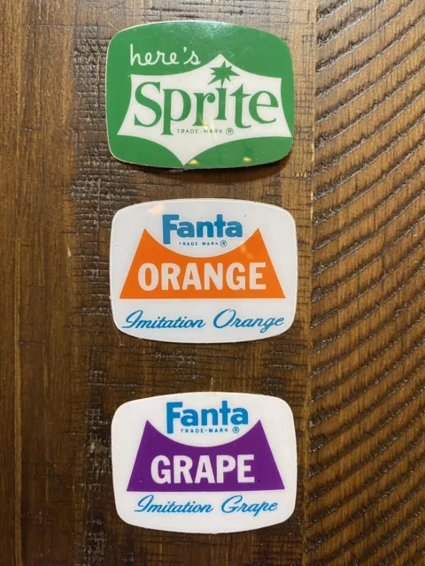 Vintage Coca Cola Sprite Fanta Orange Grape Fountain Vending Machine Stickers