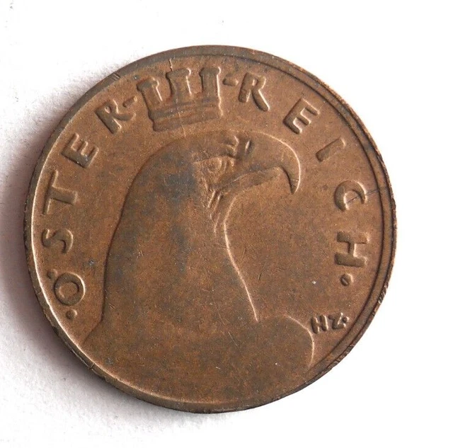 1935 AUSTRIA GROSCHEN - Excellent Coin - FREE SHIP - Vintage Bin #25 2