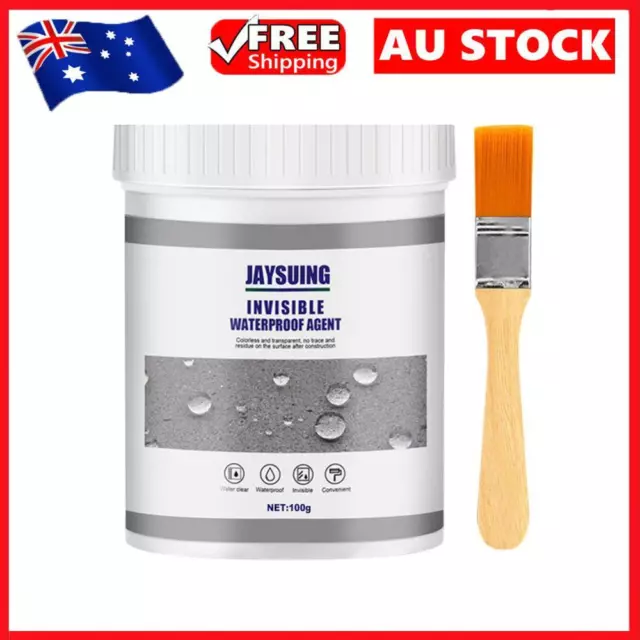 Transparent Waterproof Agent Invisible Water-based Sealer with Brush (100g)