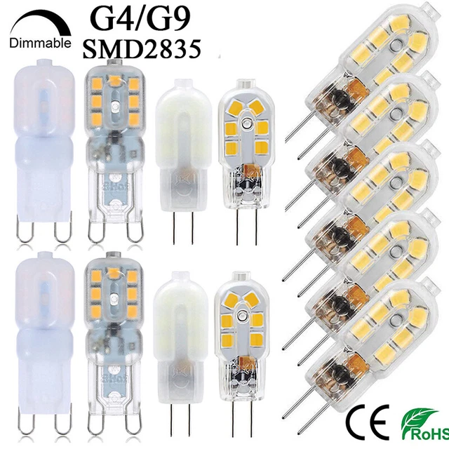 4/10X G4 G9 LED Halogen-Lampe Bi-Pin Stiftsockellampe 2W 3W Dimmbar Leuchtmittel
