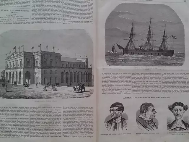 1866 El Museo Universal 5 Vista general del Teatro de Matanzas, Marina Española