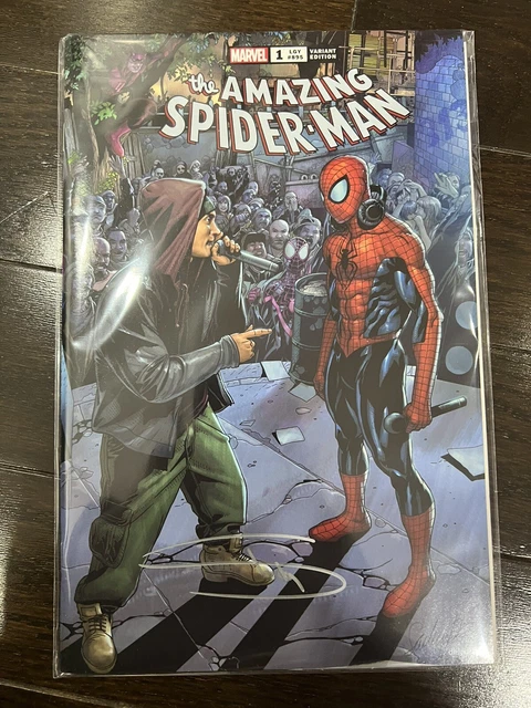 THE AMAZING SPIDER-MAN (2022) #1 EMINEM VARIANT SIGNED LIMITED Comic Book INHAND