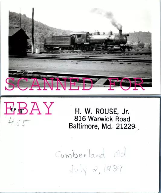 June 1939 Western Maryland #455 Cumberland MD VINTAGE PHOTO -Railroad