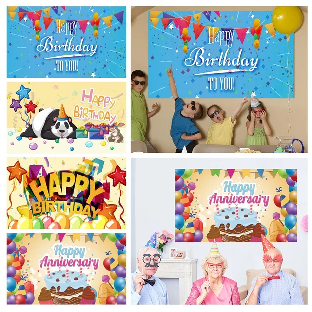 Birthday Holiday Background Cloth Hanging Flag Holiday Party Decoration Banner