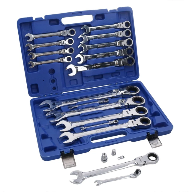GearWrench 9901D - Juego De Llaves De Trinquete Métricas Flexibles De 12 Puntos - Yaxa