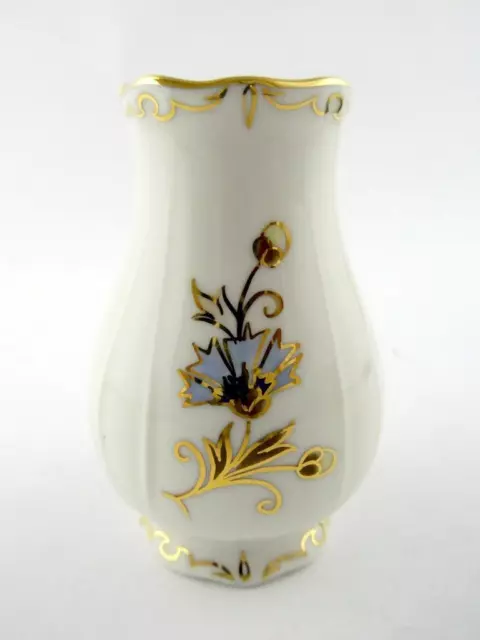 Zsolnay Hungary Hand Painted Miniature Porcelain Vase Floral 3 3/8 Inch Height