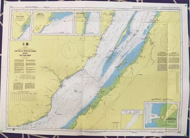 Admiralty 4783 Cap De La Tete Au Chein Au/To Cap aux Oies Vintage Map Antique