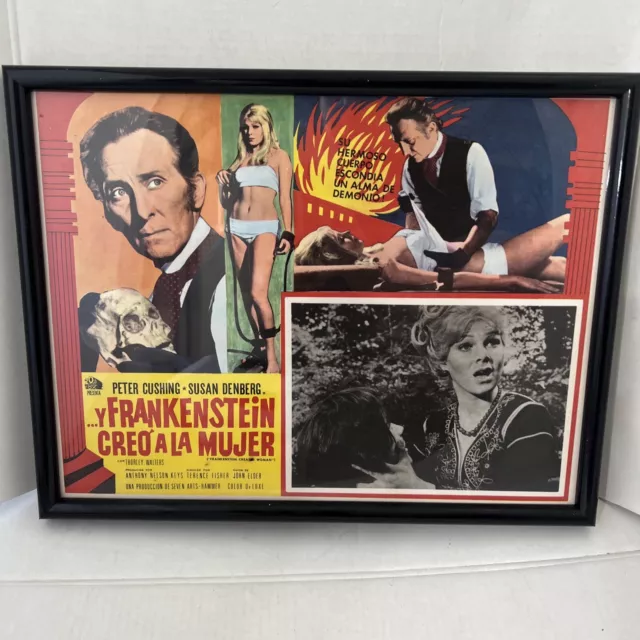 Frankenstein Created Woman (1967) Hammer - Rare Mexican Lobby Card Framed