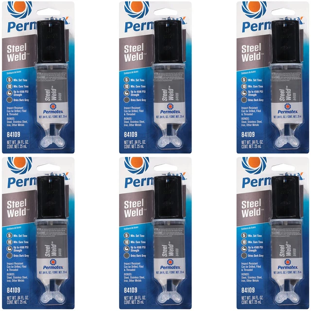 PERMATEX STEEL WELD Epoxy 5Minute MultiMetal Epoxy Adhesive 5.04oz
