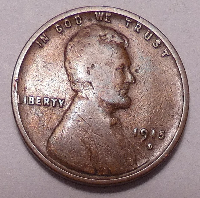 1915 D Lincoln Wheat Cent Penny -  Not Stock Photos