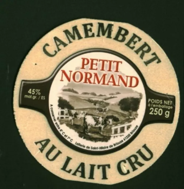 Etiquette de fromage sur bois camembert Petit Normand Saint-Hilaire de Briouze