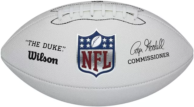 Wilson Offical NFL The Duke Autograph All White Replica Football