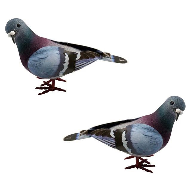 2 piezas Figura Realista de Paloma Decoración De Para Exterior El Pájaro