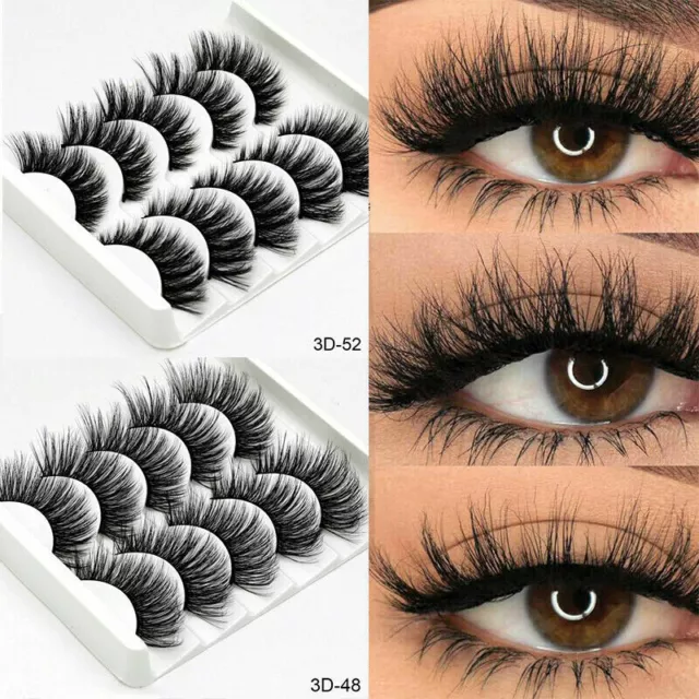 10Pairs 3D Fake Eyelashes Long Thick Natural False Eye Lashes Set Mink Makeup UK 3