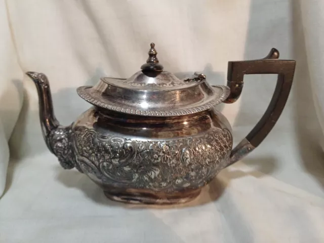 Large Antique Ornate  Plated Teapot