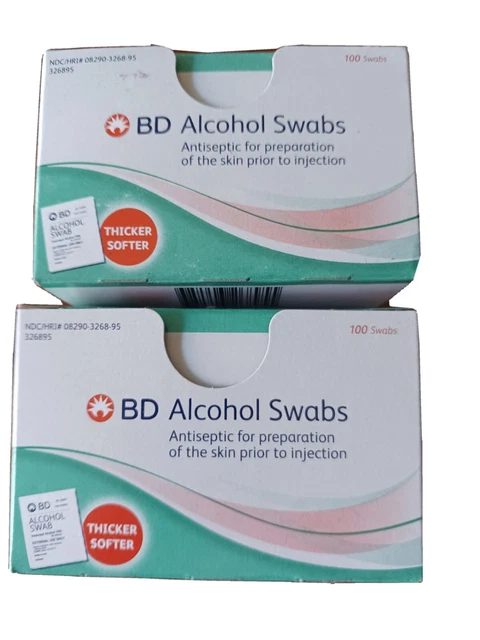 Lote de 2 hisopos de preparación de alcohol BD 100 quilates