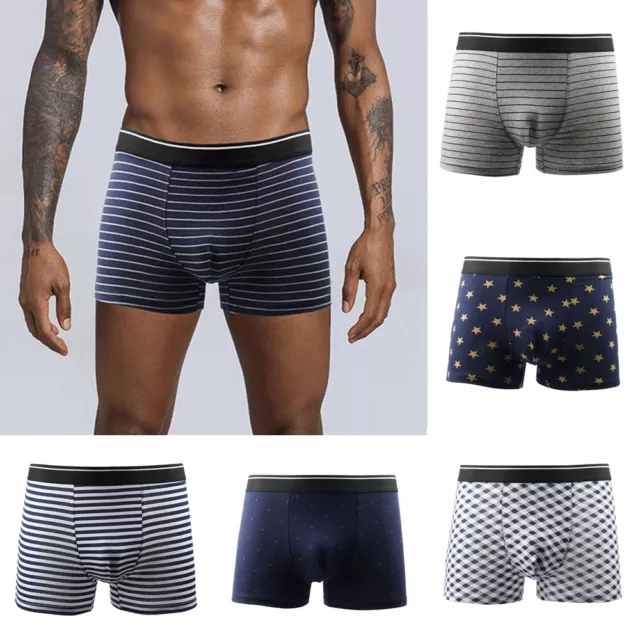 Men's Boxer Shorts Soft Bulge Pouch Cotton Underwear Underpants Panties Trunks