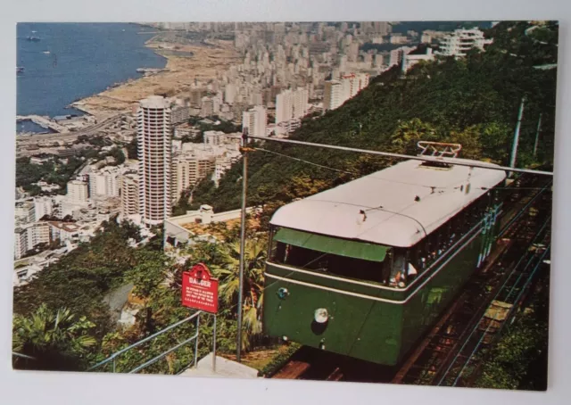 HONG KONG POSTCARD Vtg 1970s Rare Peak Tramway Train $19.58 - PicClick