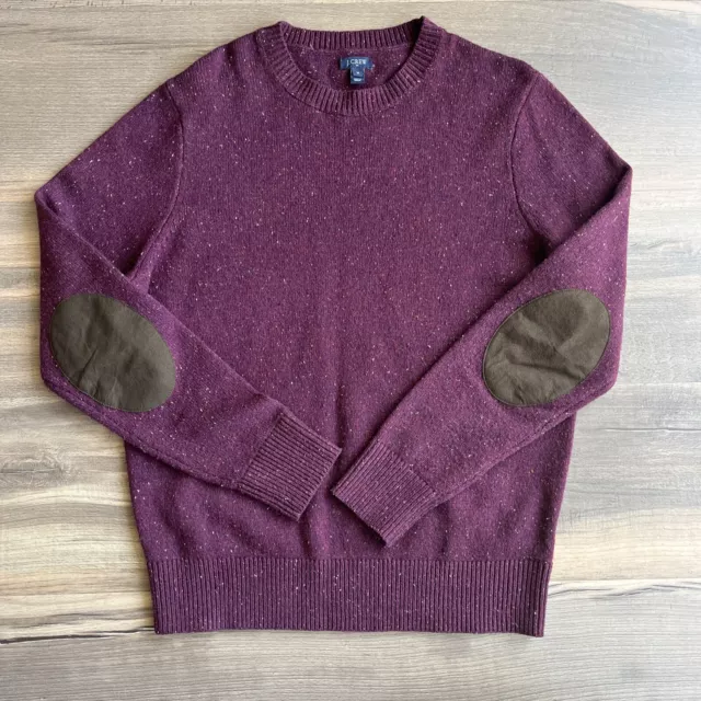 J Crew Men’s Lambswool Blend Pullover Crewneck Sweater Maroon Medium