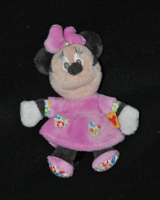 Peluche Doudou Minnie DISNEY BABY NICOTOY Robe Rose 15 Cm Etat NEUF