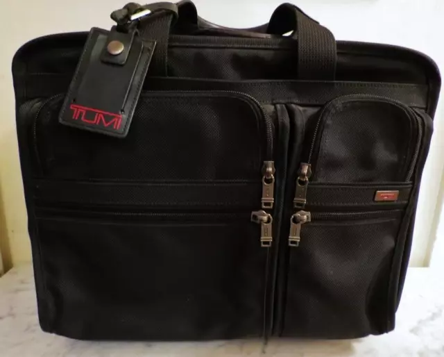 TUMI Alpha 2 Wheeled 17" Laptop Briefcase Ballistic Nylon 3 Compartment CLEAN!!
