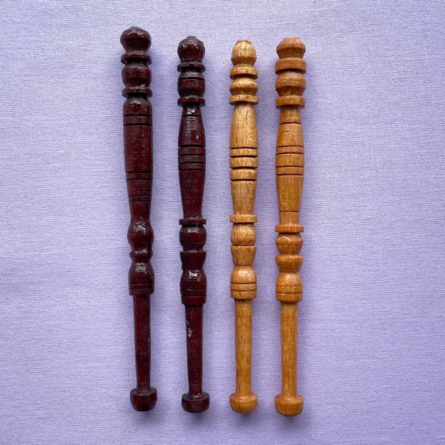 Bobinas extra grandes para hacer encaje de madera x 4 sin brillos - hechas a mano
