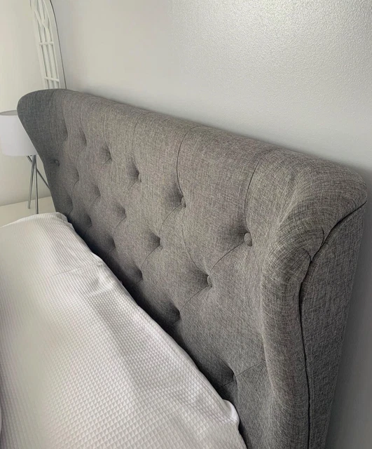 GREY DOUBLE BED frame with storage £175.00 PicClick UK