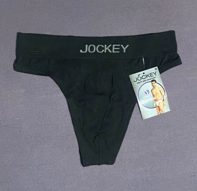 NEW 2023 Jockey Sport Silver Microfiber Men's Thongs - 2 Pair - Large  (36-38)