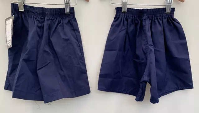 School PE shorts x2 Zeco size 22-24" navy blue bnwt age 5-6 years boy girls