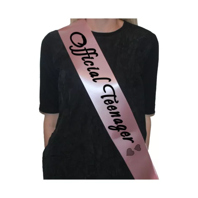 Official Teenager Birthday Sash 13th gift accessory Satin Ribbon - FREE DELIVERY