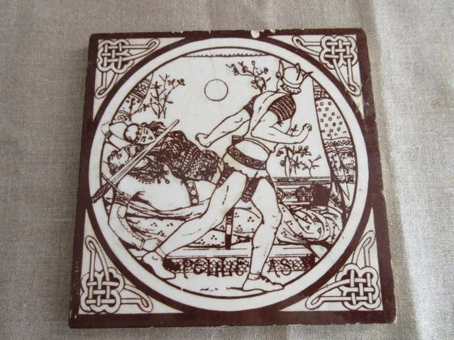 Vtg Mintons China Works Stoke On Trent 6" Tile "Pelleas" John Moyr Smith